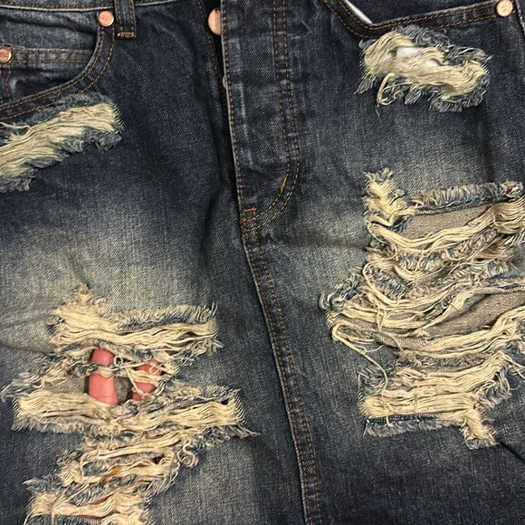 One Teaspoon high waist 2020 super ripped mini skirt 24 - Picture 4 of 7